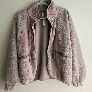 Lilac free people hit the slopes fleece jacket